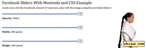 Facebook Sliders With Mootools and CSS 