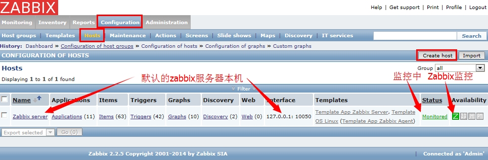 Zabbix监控(一)：添加主机Host和监控项Items插图